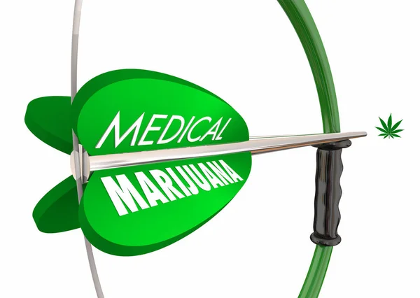 Medical Marijuana Bow Arrow Target Leaf Illustration — Stock Photo, Image