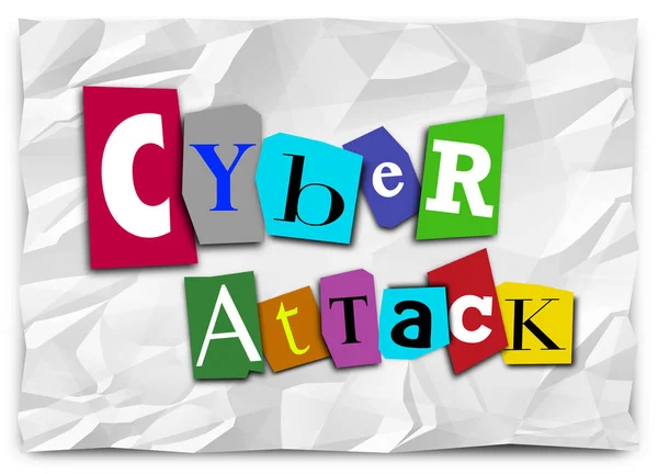 Cyber Attack Викуп Примітка Онлайн Цифрової Загрози Hack Ілюстрації — стокове фото
