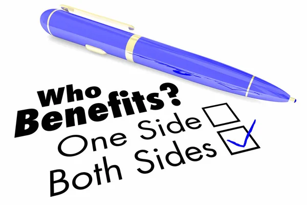 Who Benefits One Both Sides Mutually Beneficial Illustration — Stock Photo, Image