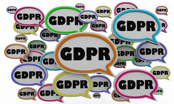 Gdpr 一般的なデータ保護規制吹き出し イラストレーション — ストック写真