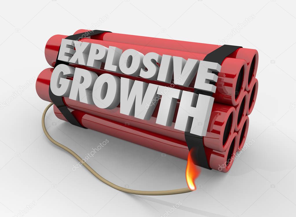 Explosive Growth Dynamite Bomb Explosion Increase 3d Illustration