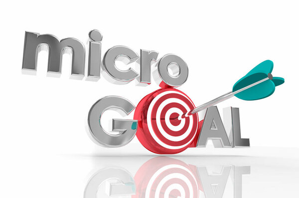Micro Goal Specific Targeted Efforts Objective Mission 3d Illustration