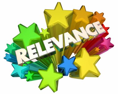 Relevance Word Stars Important Relevant Information 3d Illustration clipart