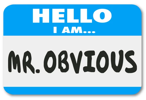 Obvious Hello Name Tag Sticker Illustration — Stock Photo, Image