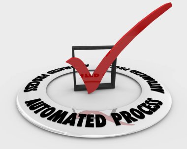 Automated Process Check Box Mark Workflow Automation 3d Illustration clipart