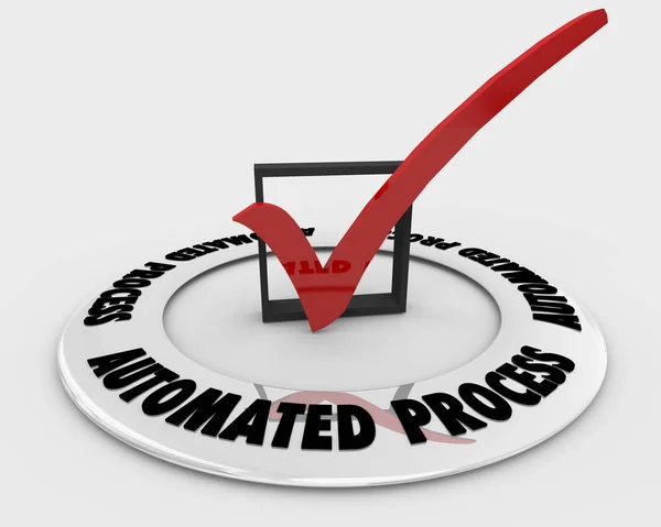 Automated Process Check Box Mark Workflow Automation Illustration — Stock Photo, Image