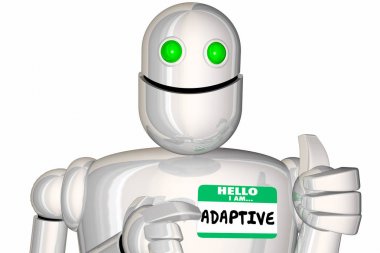 Merhaba ben adaptif Robot adı etiketi esneklik 3d çizim
