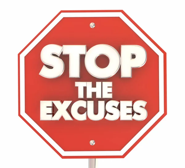 Stop Excuses Sign Responsible Illustration — Stock Photo, Image