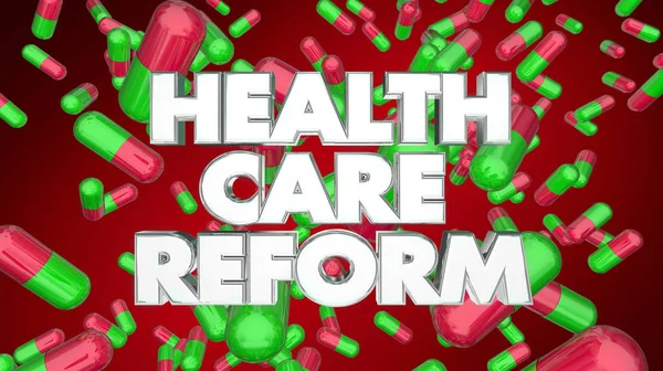 Egészségügyi Reform Gyógyszert Tabletta Kapható Illusztráció — Stock Fotó