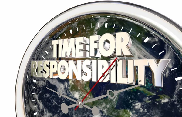 Time Responsibility Clock Environment Activism Illustration Éléments Cette Image Fournis — Photo