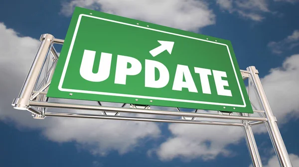 Actualizar Nueva Información Anuncio Freeway Sign Ilustración — Foto de Stock