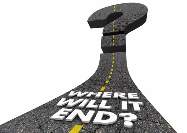 End Final Destination Road Question Illustration — Stock Photo, Image