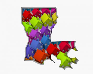 Louisiana La ev evler harita yeni gayrimenkul geliştirme 3d çizim