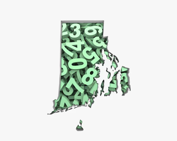 Rhode Island Map Números Matemática Figuras Economia Ilustração — Fotografia de Stock