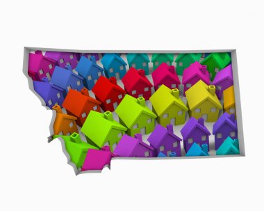 Montana Mt evleri evleri harita yeni gayrimenkul geliştirme 3d çizim
