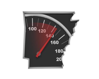 Arkansas Ar hız göstergesi harita hızlı hızlı rekabet yarışı 3d çizim