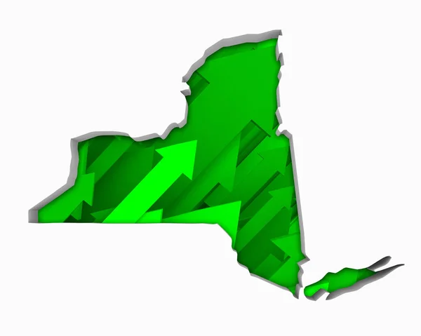 Nova York Arrows Mapa Crescimento Aumento Ascensão Ilustração — Fotografia de Stock