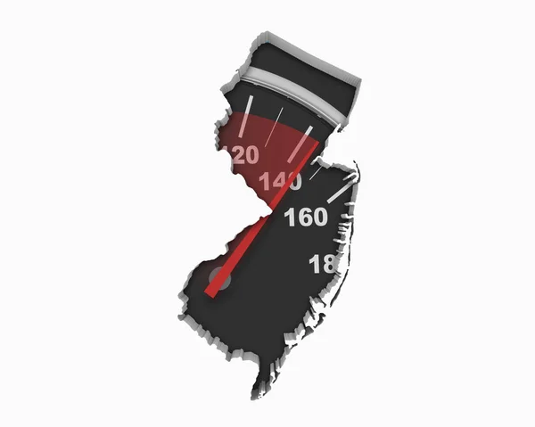 Nové Jersey Rychloměr Mapa Rychlé Rychlostní Soutěž Závod Obrázek — Stock fotografie