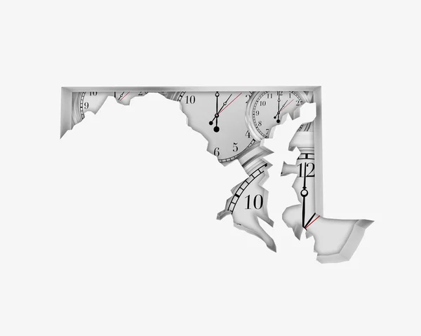 メリーランド州 時計の時間が進む未来を渡す イラストレーション — ストック写真