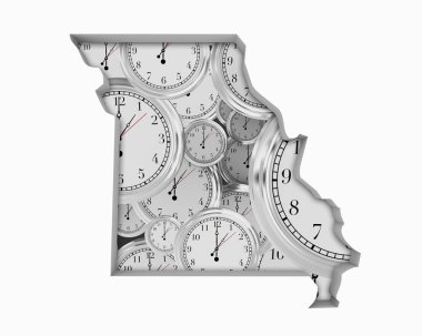 Missouri Mo saat zaman ileri gelecek geçen 3d çizim