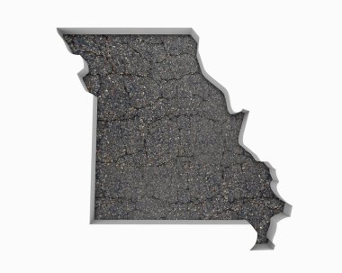 Missouri Mo yol haritası kaldırım inşaat altyapı 3d çizim
