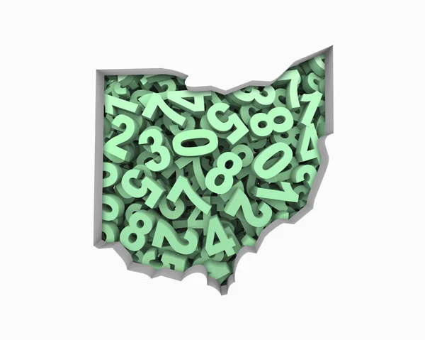 Ohio Kaart Nummers Math Cijfers Economie Illustratie — Stockfoto