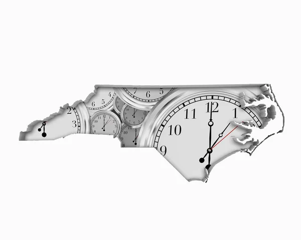 North Carolina Orologio Tempo Che Passa Avanti Futuro Illustrazione — Foto Stock