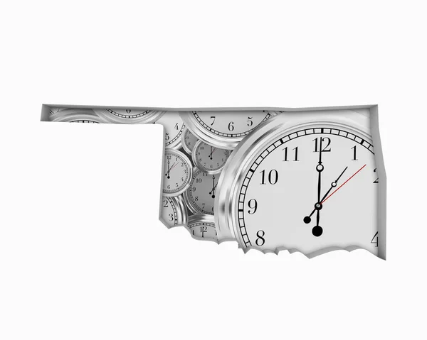 Oklahoma Uhr Time Passing Forward Future Illustration — Stockfoto