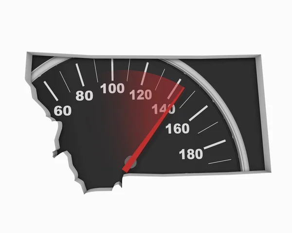 Montana Speedometer Map Fast Speed Competition Race Illustration — Stock Photo, Image