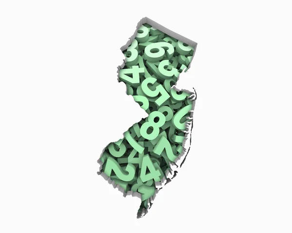 Новий Джерсі Нью Джерсі Карту Чисел Математики Цифри Економіки Ілюстрація — стокове фото