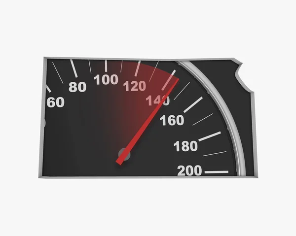 Kansas Speedometer Map Schnelles Geschwindigkeitsrennen Illustration — Stockfoto