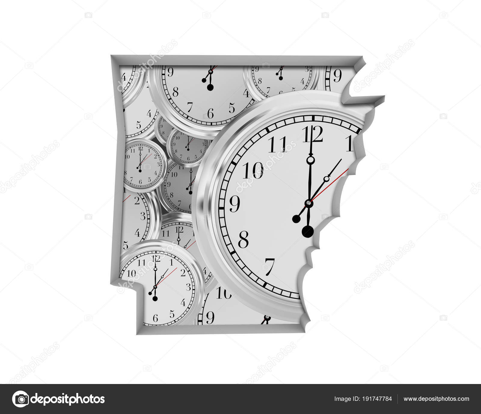 Arkansas Clock Time Passing Forward Future Illustration — Stock Photo