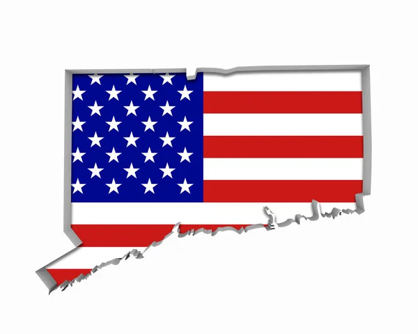 Connect Usa Flagge Sterne Streifen Karte Illustration — Stockfoto