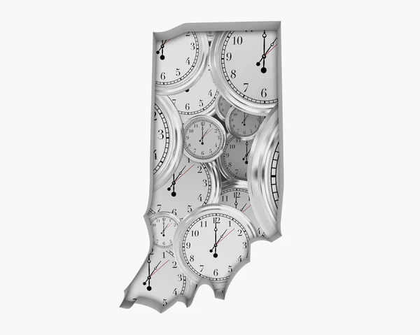 Indiana Clock Time Pasando Hacia Futuro Ilustración —  Fotos de Stock