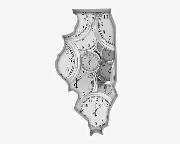 Illinois Clock Time Passing Forward Future Illustration — Stock Photo, Image