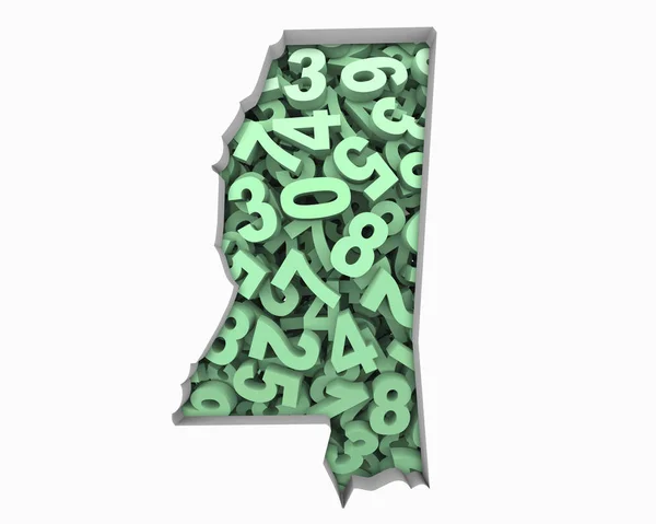 Mississippi Map Zahlen Mathematische Zahlen Wirtschaft Illustration — Stockfoto