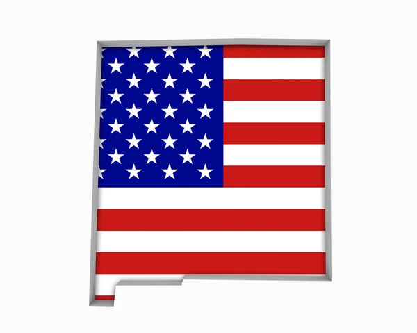 Neue Mexiko Usa Flagge Sterne Streifen Karte Illustration — Stockfoto