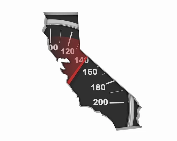 California Velocímetro Mapa Velocidad Rápida Competencia Carrera Ilustración —  Fotos de Stock