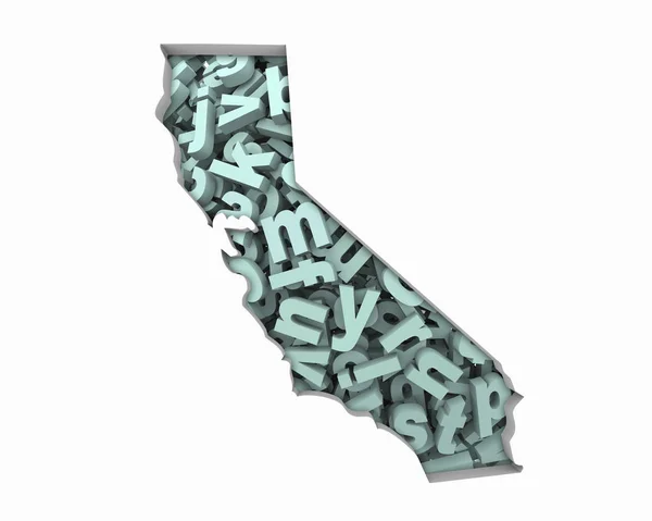 California Letters Kaart Onderwijs Lezen Schrijven Scholen Illustratie — Stockfoto