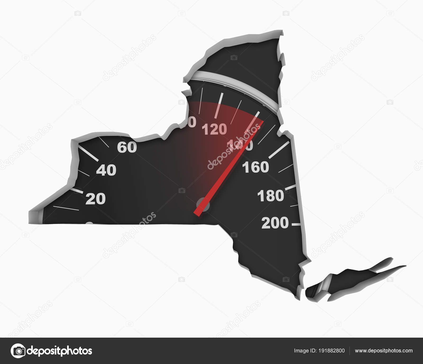 New York Speedometer Map Fast Speed Competition Race Illustration Stock