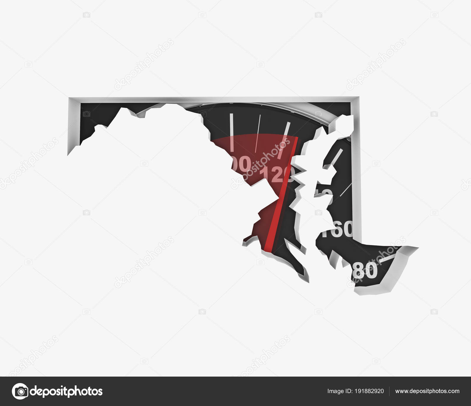 Maryland Speedometer Map Fast Speed Competition Race Illustration ⬇