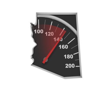 Arizona Az hız göstergesi harita hızlı hızlı rekabet yarışı 3d çizim