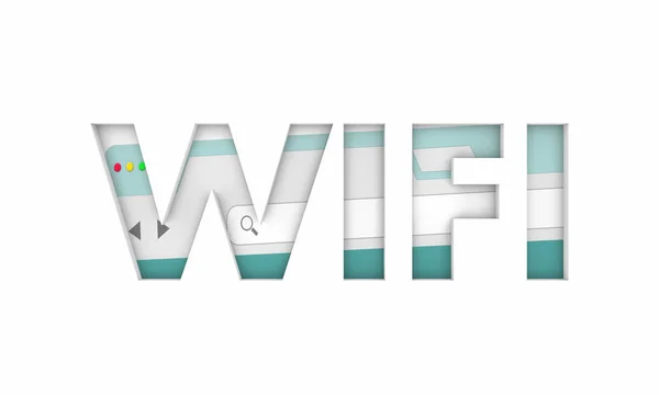 Wifi 上网免费在线点服务 Word — 图库照片