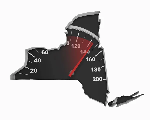 New York Speedometer Map Schnelles Geschwindigkeitsrennen Illustration — Stockfoto