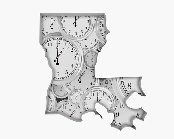Louisiana Relógio Tempo Passando Para Frente Futuro Ilustração — Fotografia de Stock
