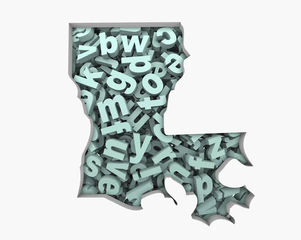 Louisiana Letters Mappa Istruzione Leggere Scuole Scrittura Illustrazione — Foto Stock