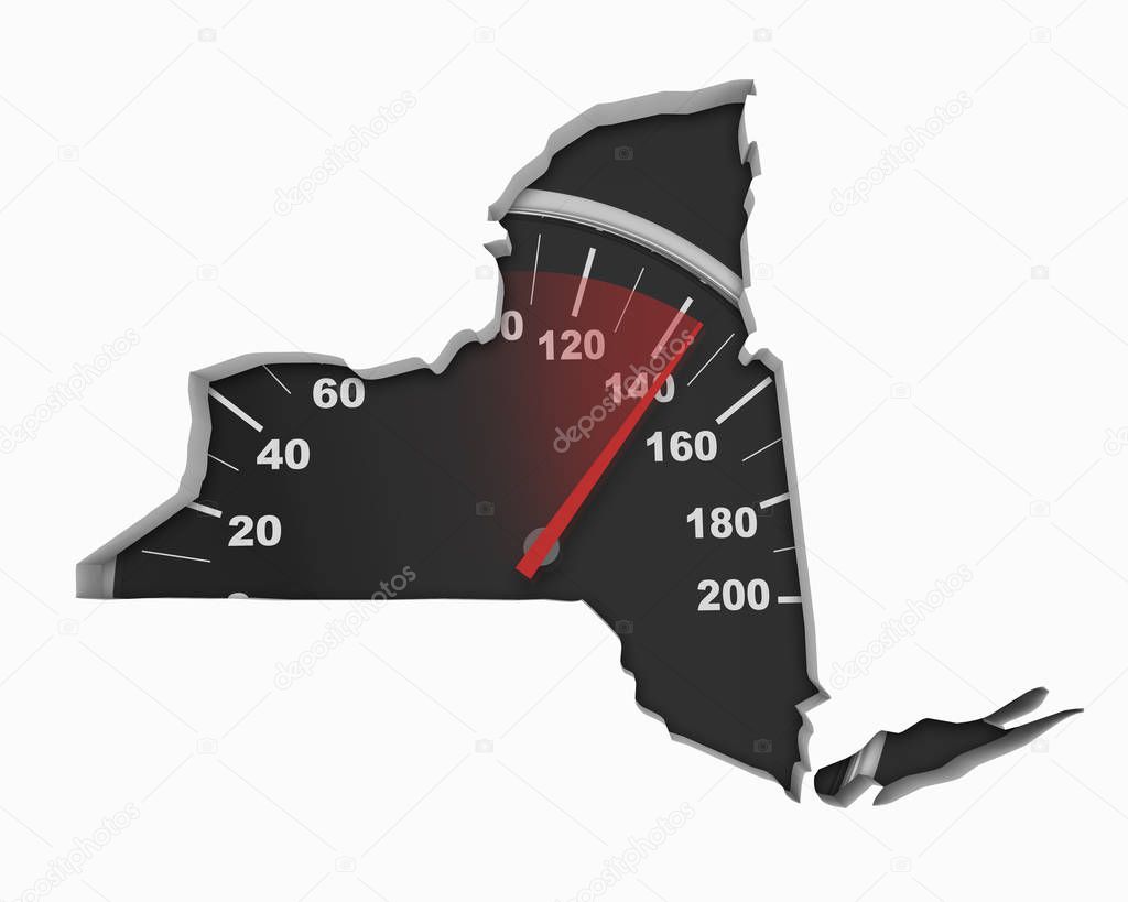 New York NY Speedometer Map Fast Speed Competition Race 3d Illustration
