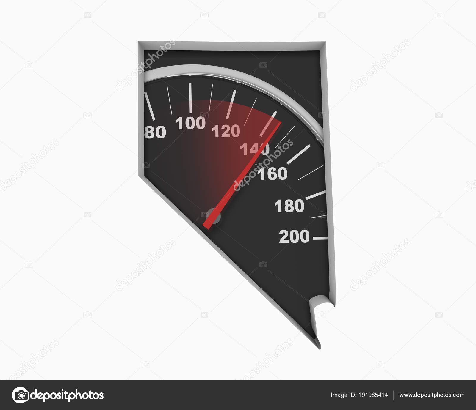 Nevada Speedometer Map Fast Speed Competition Race Illustration Stock