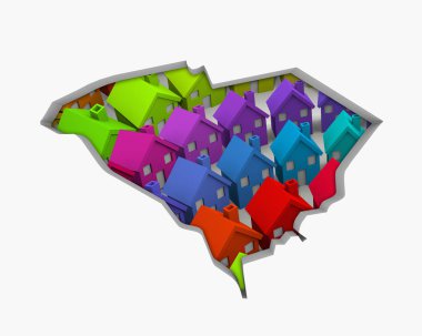 Güney Carolina Sc evleri evleri harita yeni gayrimenkul geliştirme 3d çizim