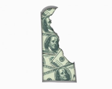 Delaware De para harita nakit ekonomisi dolar 3d çizim